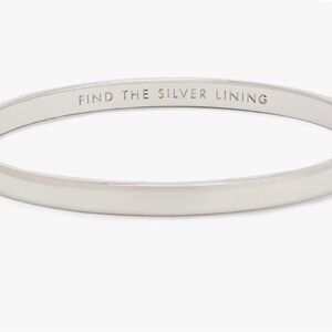 kate spade Silver Slim Bangle Bracelet Idiom w Dust Bag Find The Silver Lining